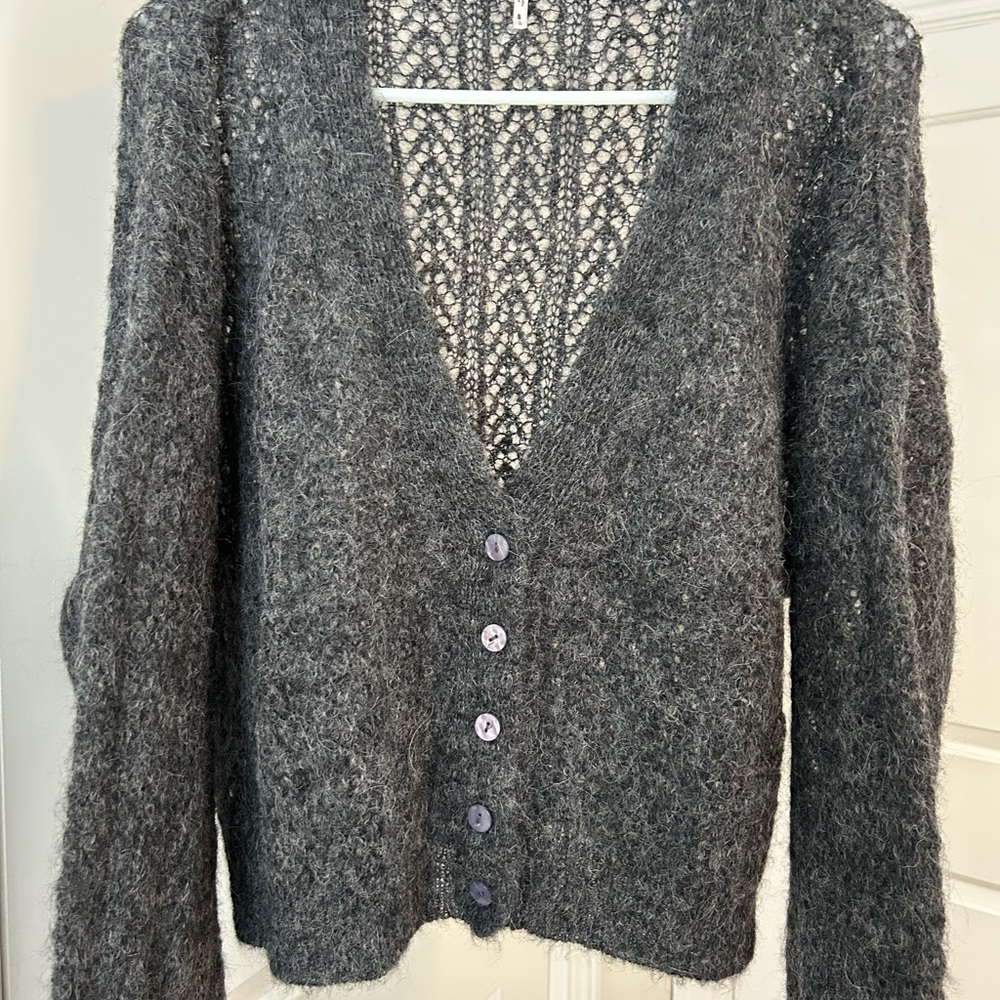 Free People Cropped Alpaca Cardigan Sweater